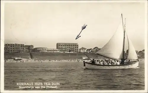 Ak Noordwijk aan Zee Südholland, Kurhaus Huis ter Duin, Segelboot