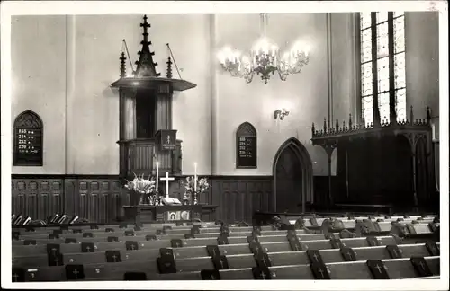 Ak Den Haag Südholland Niederlande, Deutsche evang. Kirche, Innenansicht