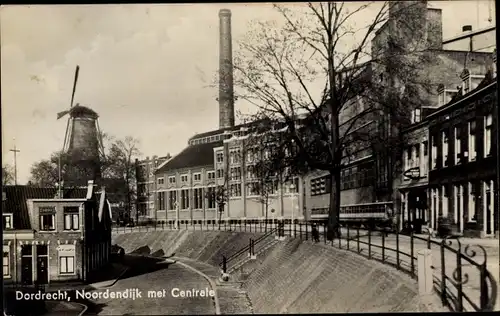 Ak Dordrecht Südholland Niederlande, Noordendijk met Centrale, Windmühle