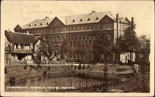 Ak Dordrecht Südholland Niederlande, Techn. School