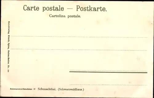Ak Schwarzwaldtrachten, Schwarzwaldhaus im Schonachtal