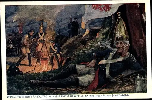 Künstler Ak Baluschek, Hans, Steh ich im Feld, mein ist die Welt, Kolonialkriegerspende