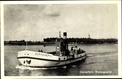 Ak Gorinchem Südholland Niederlande, Riviergezicht, Boot Gorinchem V