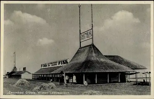 Ak Leeuwarden Friesland Niederlande, Zwembad Groote Wielen