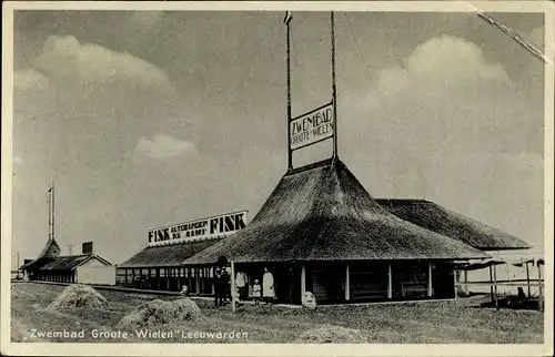 Ak Leeuwarden Friesland Niederlande, Zwembad Groote Wielen