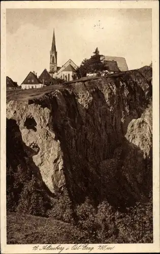 Ak Altenberg im Erzgebirge, Teilansicht, Kirche