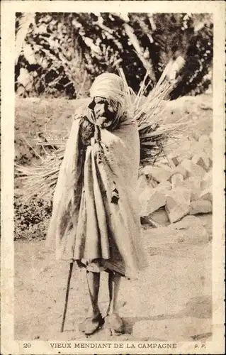 Ak Vieux mendiant de la Campagne, arabischer Bettler