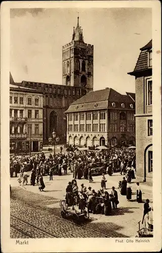 Ak Frankfurt an der Oder, Markt, Marienkirche