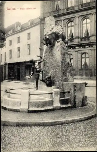 Ak Aachen in Nordrhein Westfalen, Bahkauvbrunnen