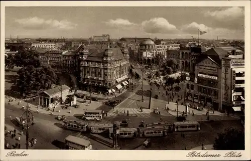 Ak Berlin Tiergarten, Potsdamer Platz, Straßenbahnen