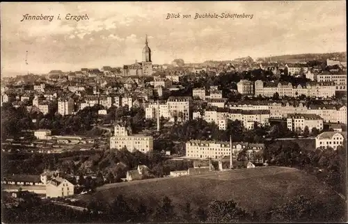 Ak Annaberg Buchholz im Erzgebirge, Blick von Buchholz Schottenberg