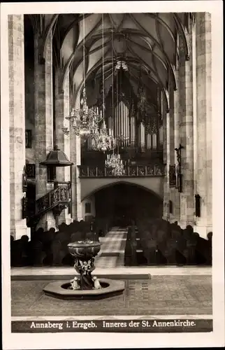 Ak Annaberg Buchholz Erzgebirge, Inneres der St. Annenkirche