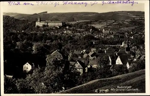 Ak Rudolstadt in Thüringen, Panorama mit Ortsteil Cumbach
