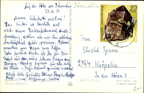 Ak Bärenstein Erzgebirge, Teilansicht