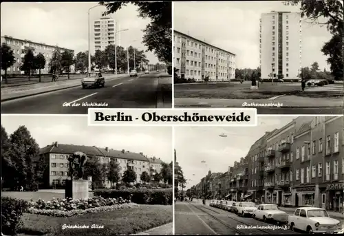 Ak Berlin Köpenick Oberschöneweide, An der Wuhlheide, Rathenaustraße, Griechische Allee