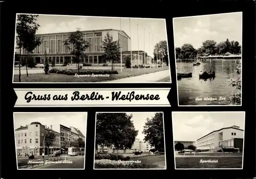 Ak Weißensee Berlin, Am Weißen See, Dynamo Sporthalle, Sporthotel, Klement Gottwald Straße