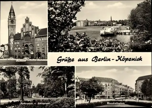 Ak Berlin Köpenick, Rathaus, Anlegestelle Luisenhain, Kulturpark, Schloßinsel