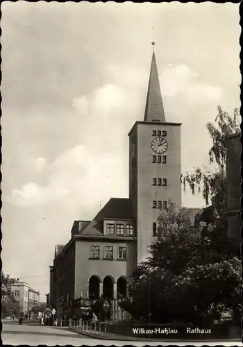 Ak Wilkau Haßlau in Sachsen, Rathaus, Turm