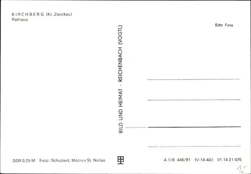 Ak Kirchberg Sachsen, Rathaus