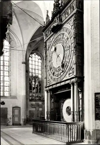 Ak Hansestadt Rostock, St. Marienkirche, Astronomische Uhr