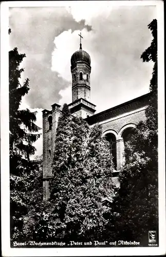 Ak Berlin Zehlendorf Wannsee, Kirche St. Peter und Paul auf Nikolskoe