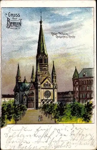 Litho Berlin Charlottenburg, Kaiser Wilhelm Gedächtniskirche