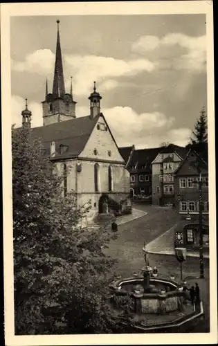 Ak Pößneck in Thüringen, Marktplatz
