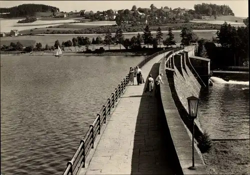 Ak Pirk Burgstein Weischlitz im Vogtland, Blick auf Planschwitz, Talsperre