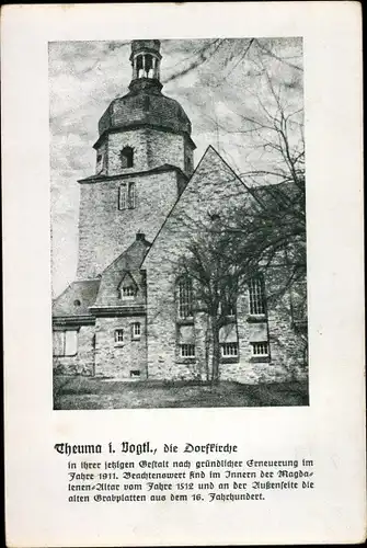 Ak Theuma im Vogtland Sachsen, Dorfkirche
