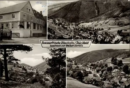 Ak Döschnitz in Thüringen, Gasthaus Zur Weißen Sorbitz, Panorama
