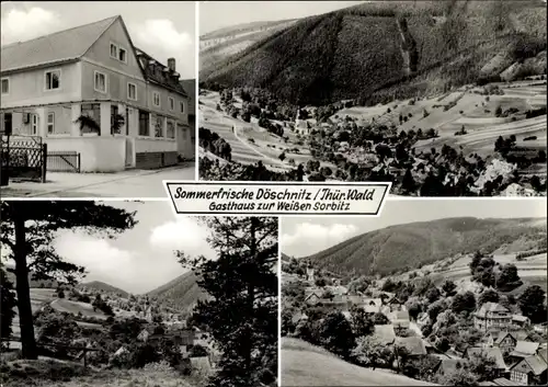 Ak Döschnitz in Thüringen, Gasthaus Zur Weißen Sorbitz, Panorama