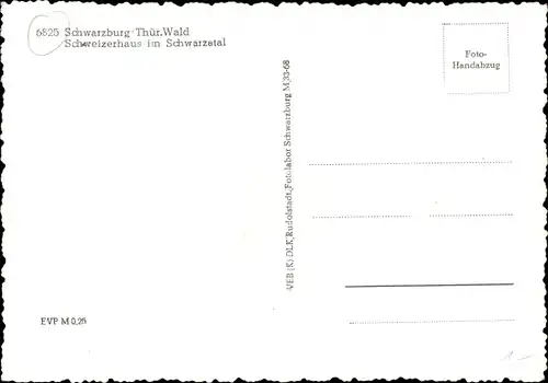 Ak Schwarzburg in Thüringen, Schweizerhaus im Schwarzatal