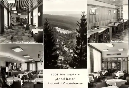 Ak Luisenthal im Thüringer Wald, FDGB Erholungsheim Adolf Dieter, Innenansichten, Panorama