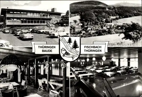 Ak Fischbach Waltershausen Thüringen, Gastwirtschaft Thüringen-Baude, Panorama