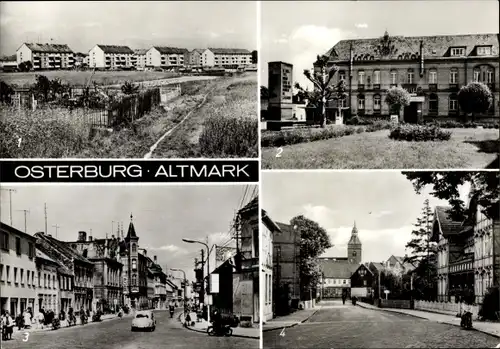 Ak Osterburg in der Altmark Sachsen Anhalt, AWG Siedlung, Platz des Friedens, Seehauser Straße