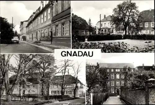 Ak Gnadau Barby an der Elbe, Gnadauer Anstalten, Kirche, Pfarrhaus, Tagungsheim Zinzendorfhaus