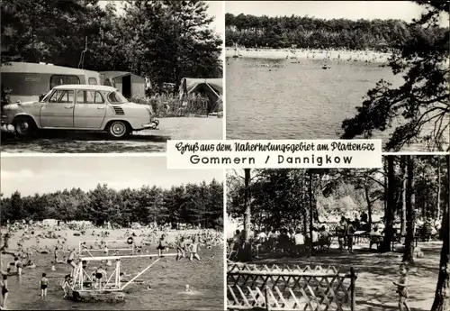 Ak Dannigkow Gommern Jerichower Land, Naherholungsgebiet am Plattensee, Zeltplatz, Waldgaststätte