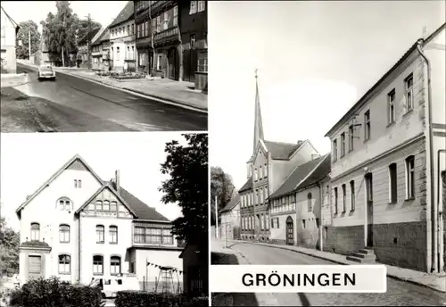 Ak Gröningen in Sachsen Anhalt, Straße der DSF, Kirchstraße, Kindergarten