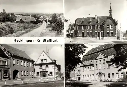 Ak Hecklingen Kr. Staßfurt, Rathaus, Kulturzentrum Stadt Hecklingen, Feierabendheim Gänsefurth