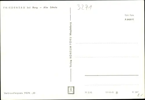 Ak Friedensau Möckern Sachsen Anhalt, Alte Schule