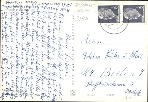 Ak Haldensleben Sachsen Anhalt, Friedrich Engels Platz