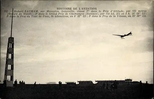 Ak Aviation, Hubert Latham sur Monoplan Antoinette