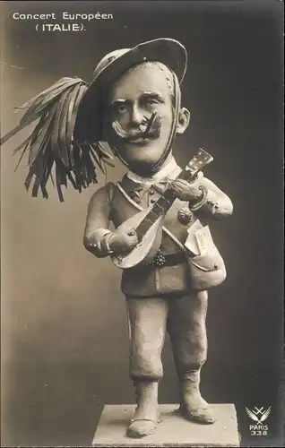 Ak Conert Europeen, Italie, König Viktor Emanuel III. von Italien, Karikatur, Plastik