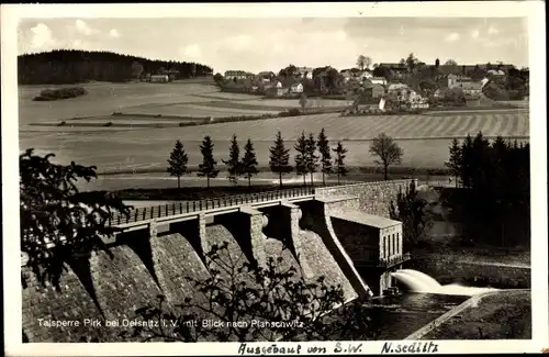 Ak Pirk Burgstein Weischlitz im Vogtland, Talsperre Pirk, Blick nach Planschwitz