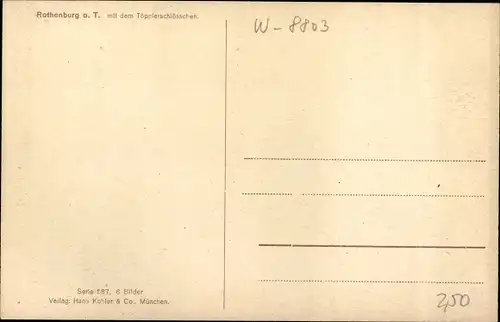 Künstler Ak Zeltner, Philipp, Rothenburg o.T., Topplerschlösschen, Degi Nr. 415