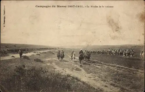 Ak Campagne du Maroc 1907-1911, La Marche de la Colonne