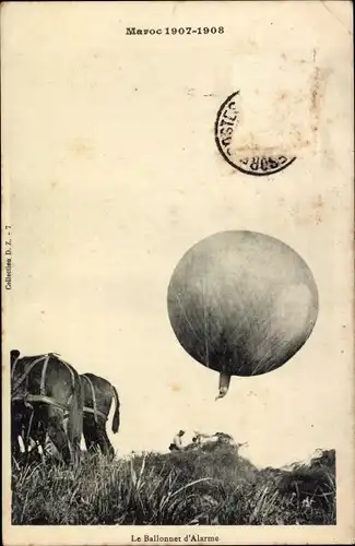 Ak Maroc 1907-1908, Le Ballonnet d'Alarme