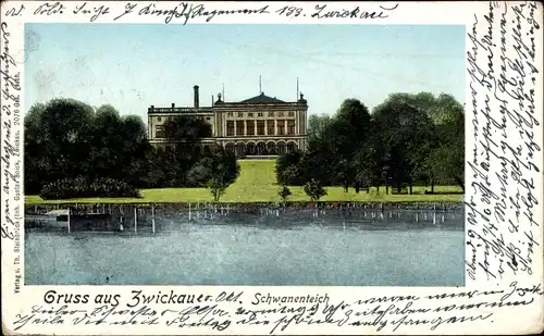 Ak Zwickau in Sachsen, Schwanenteich