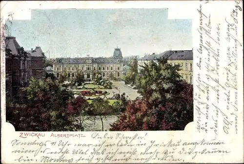 Ak Zwickau in Sachsen, Albertplatz