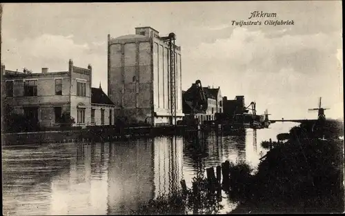 Ak Akkrum Friesland Niederlande, Twijnstra's Oliefabriek